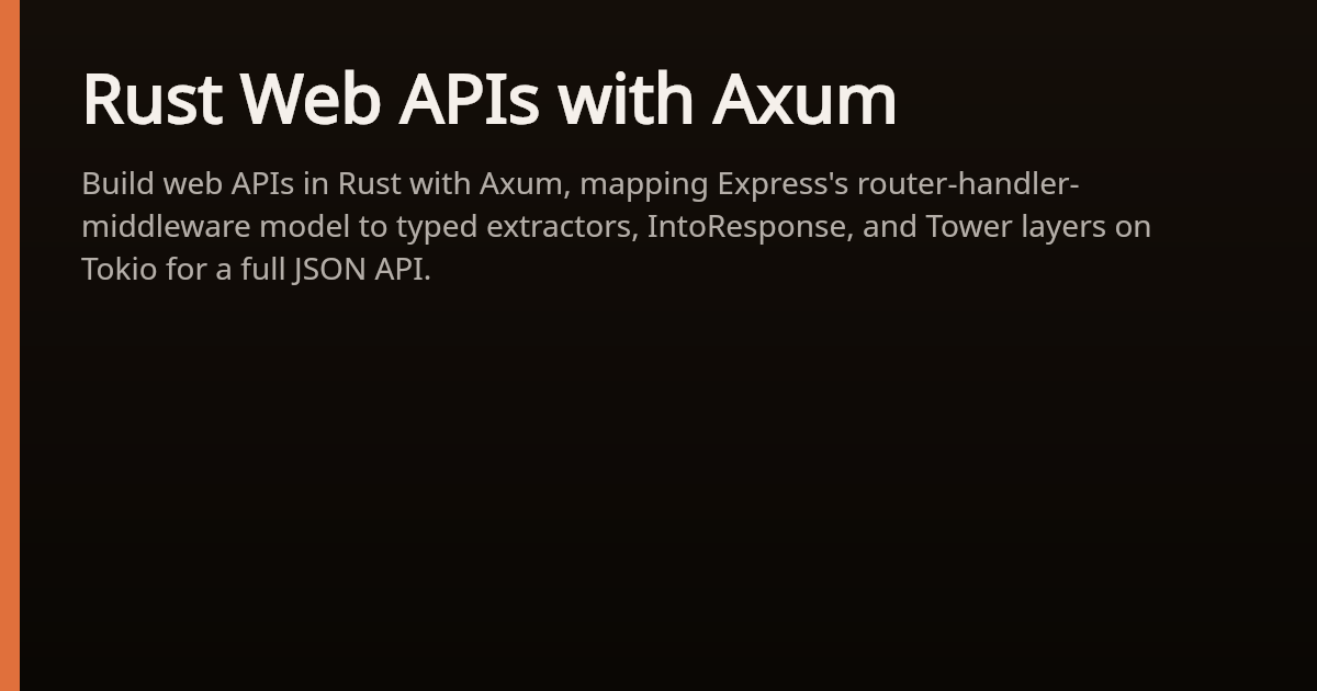 Rust Web APIs with Axum for Node.js Developers